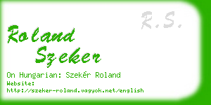 roland szeker business card